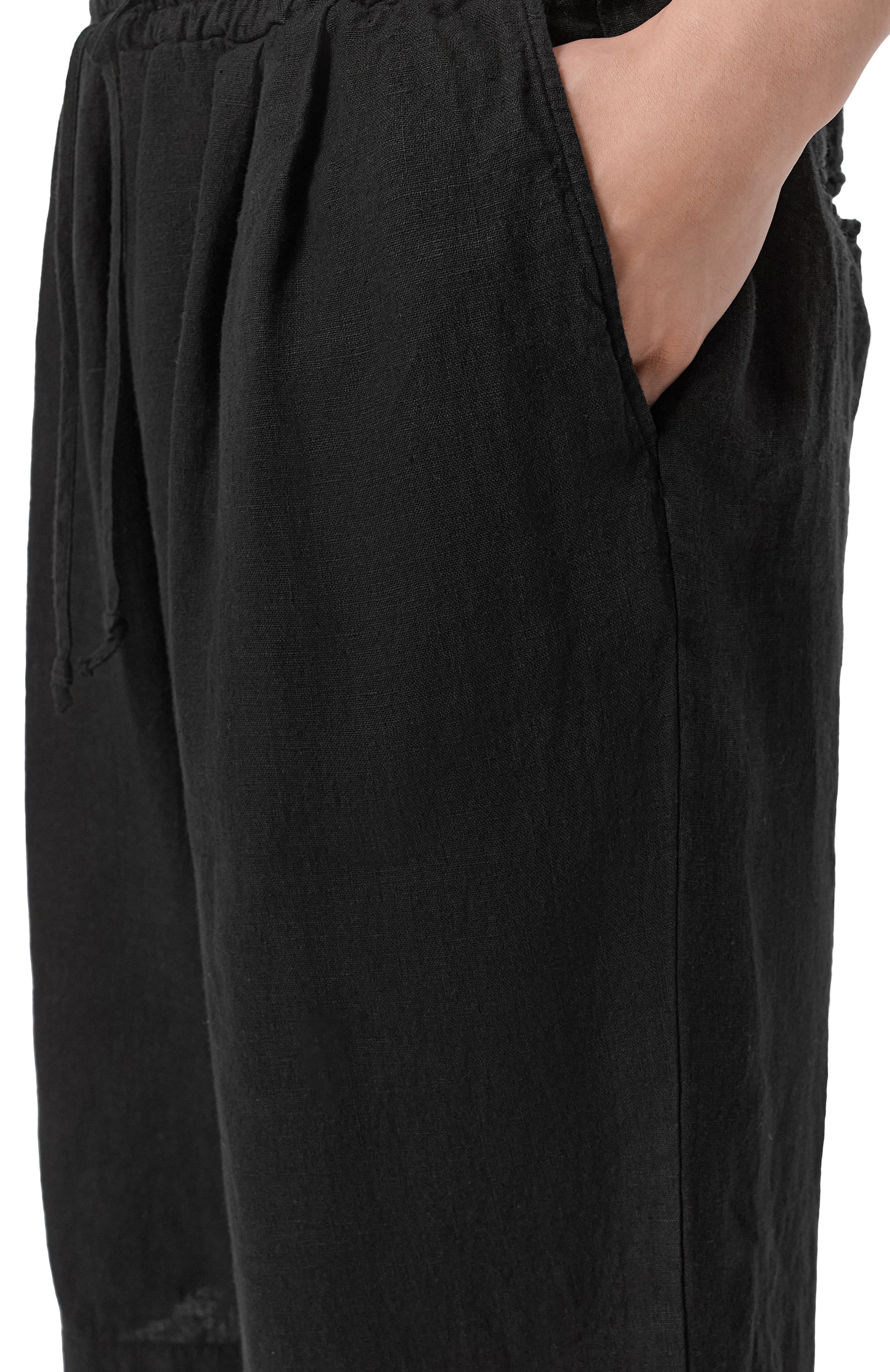 Льняные шорты NEVER ENOUGH черного цвета по цене 26150 руб., арт. 2B6M512-148/MPA079 W142, фото 5 Льняные шорты NEVER ENOUGH, арт. 2B6M512-148/MPA079 W142, фото 5