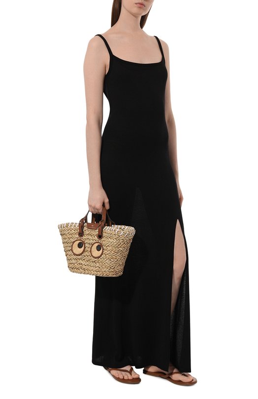 Сумка Small Paper Eyes Basket Anya Hindmarch Бежевый, фото 7