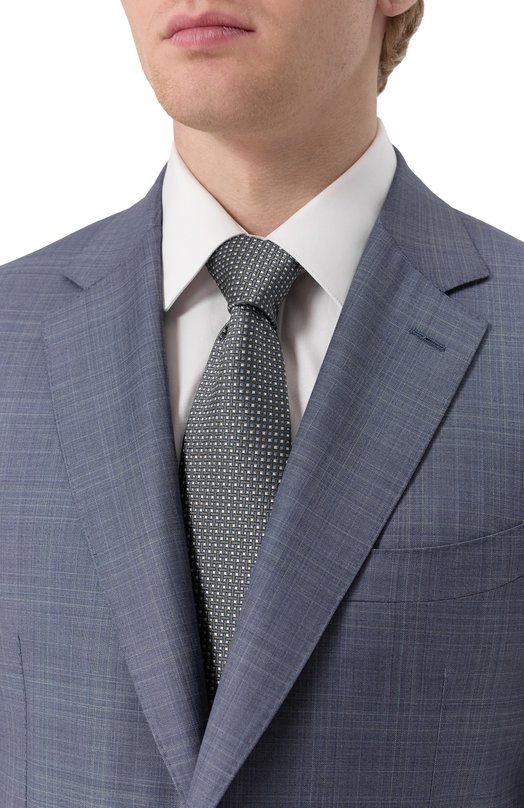 Шелковый галстук Brioni O62H00-PC470 Голубой  O62H00-PC470 Фото 2