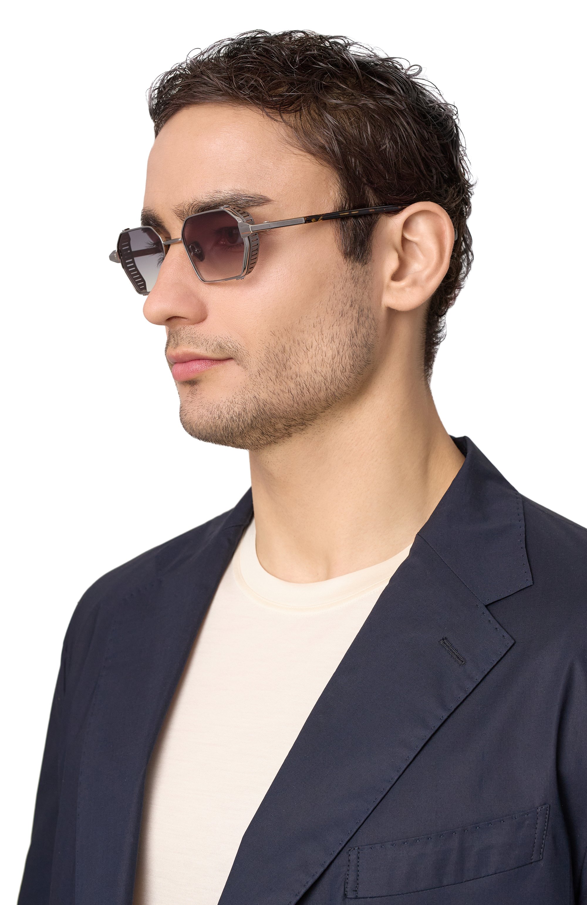 Солнцезащитные очки JOHN DALIA серого цвета по цене 77750 руб., арт. DENNIS C423, фото 2 Солнцезащитные очки JOHN DALIA, арт. DENNIS C423, фото 2