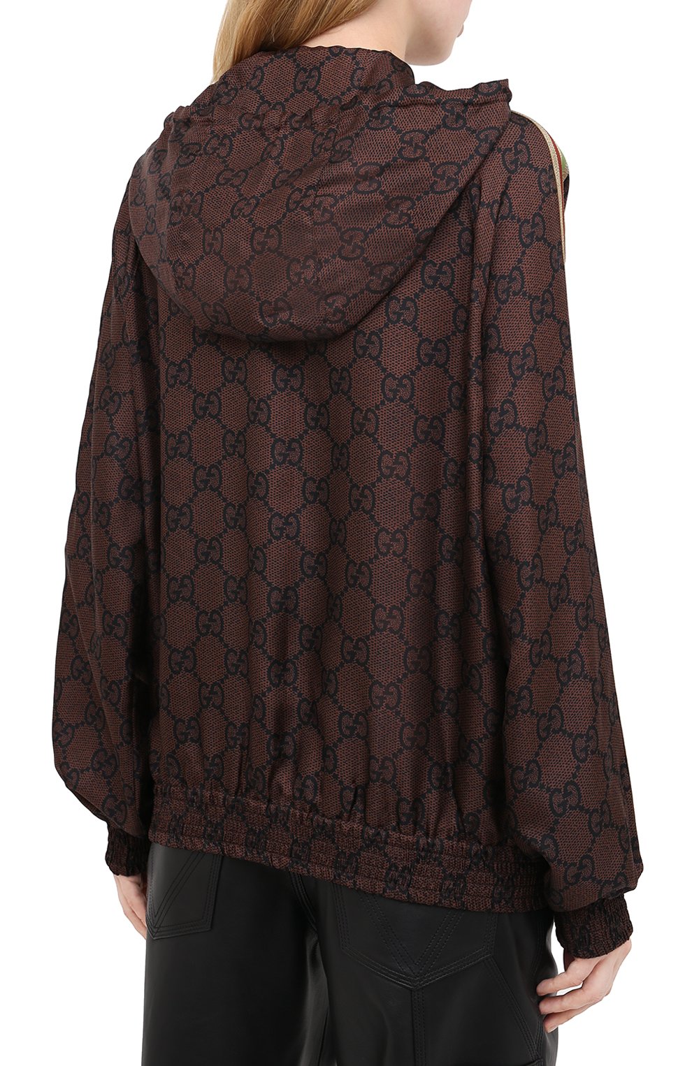 Шелковый бомбер GUCCI коричневого цвета по цене 216000 руб., арт. 631880/XJCL5, фото 4 Шелковый бомбер GUCCI, арт. 631880/XJCL5, фото 4