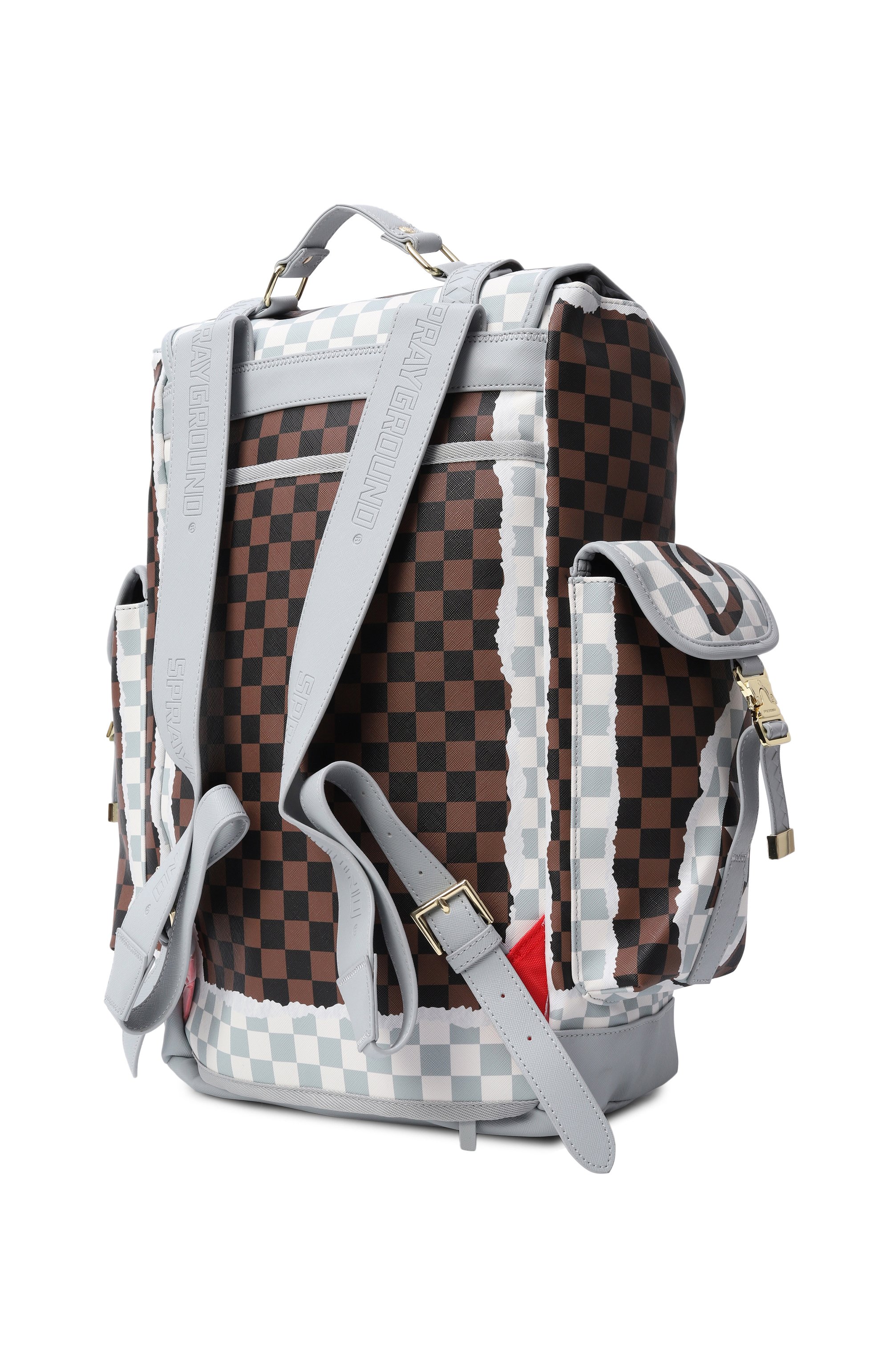 Рюкзак tear check monte carlo SPRAYGROUND светло-серого цвета по цене 33450 руб., арт. 910B8292NSZ/CREAM BR0WN TEAR CHECK M0NTECARL0, фото 2 Рюкзак tear check monte carlo SPRAYGROUND, арт. 910B8292NSZ/CREAM BR0WN TEAR CHECK M0NTECARL0, фото 2