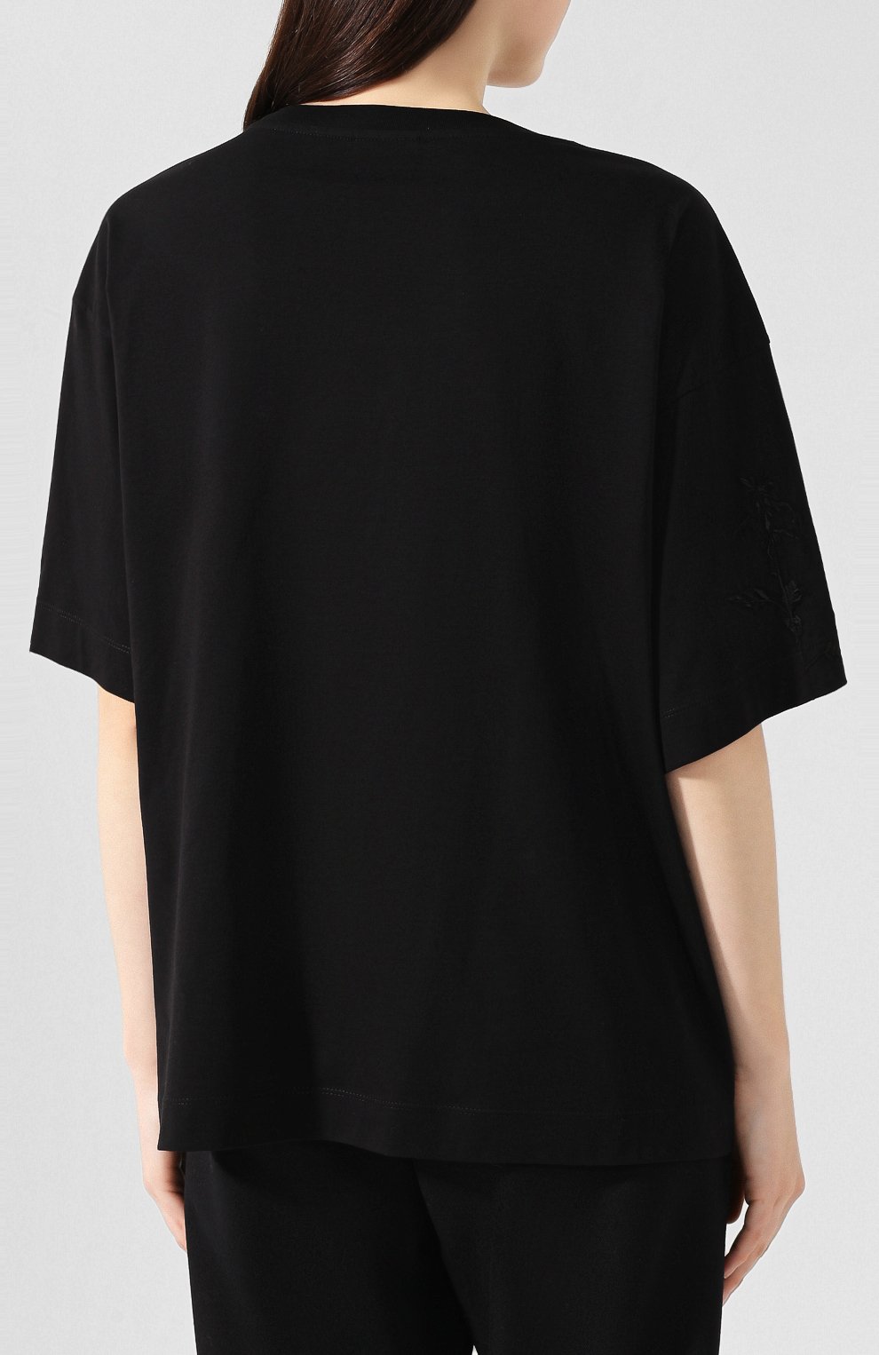 Хлопковая футболка DRIES VAN NOTEN черного цвета по цене 22900 руб., арт. 192-11179-8611, фото 4 Хлопковая футболка DRIES VAN NOTEN, арт. 192-11179-8611, фото 4
