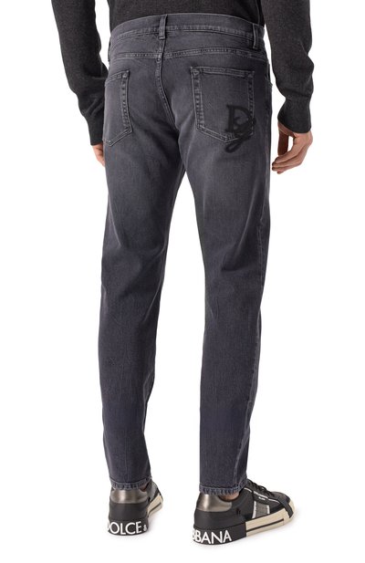 Джинсы slim DOLCE & GABBANA темно-серого цвета по цене 95050 руб., арт. GY07CZ/G8MV4, фото 4 Джинсы slim DOLCE & GABBANA, арт. GY07CZ/G8MV4, фото 4