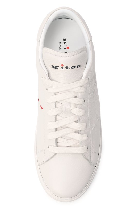 Кожаные кеды Kiton USSA421N0141305 Белый  USSA421N0141305 Фото 5