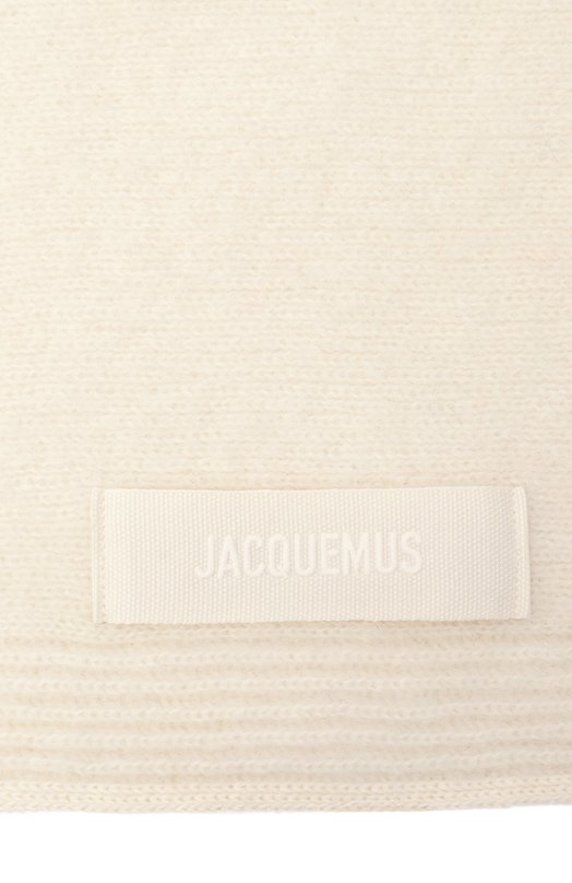 Шерстяной шарф-косынка Jacquemus 24HACU00669/AK00227 Кремовый  24HACU00669/AK00227 Фото 4