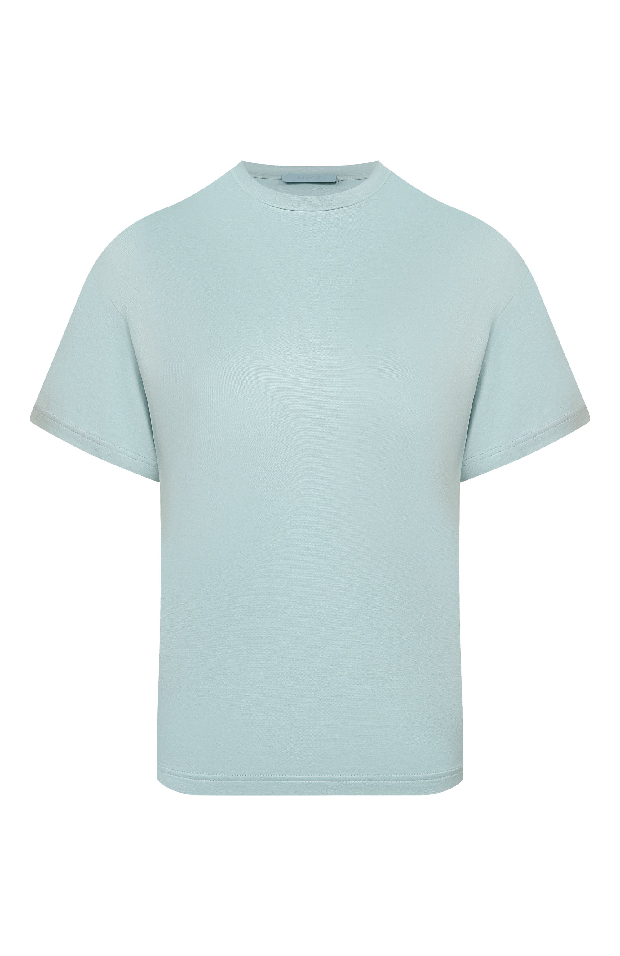 Хлопковая футболка MVST бирюзового цвета по цене 45500 руб., арт. M25.2MW.H401/GIZA87 48455 E/26, фото 1 Хлопковая футболка MVST, арт. M25.2MW.H401/GIZA87 48455 E/26, фото 1