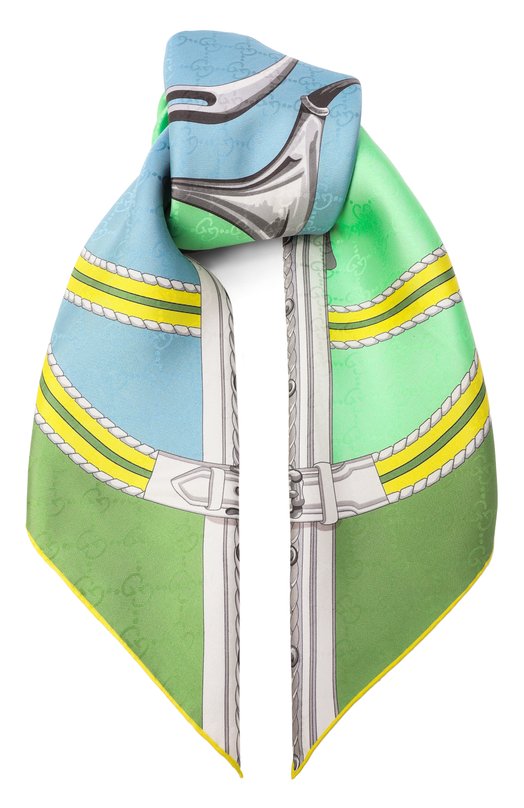 Шелковый платок Gucci 767130/3G009 Зелёный 767130/3G009