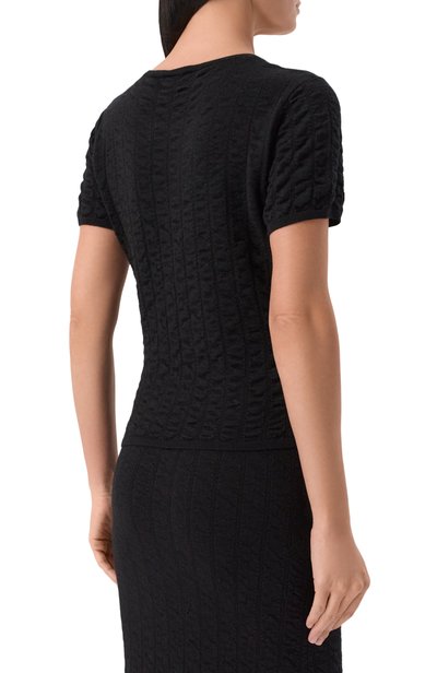 Шерстяной пуловер YUZEFI черного цвета по цене 33650 руб., арт. PARISSA-CREWNECK T0P, фото 4 Шерстяной пуловер YUZEFI, арт. PARISSA-CREWNECK T0P, фото 4