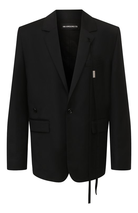 Шерстяной пиджак Ann Demeulemeester 2402-M-JA10-FA515-099 Чёрный 2402-M-JA10-FA515-099