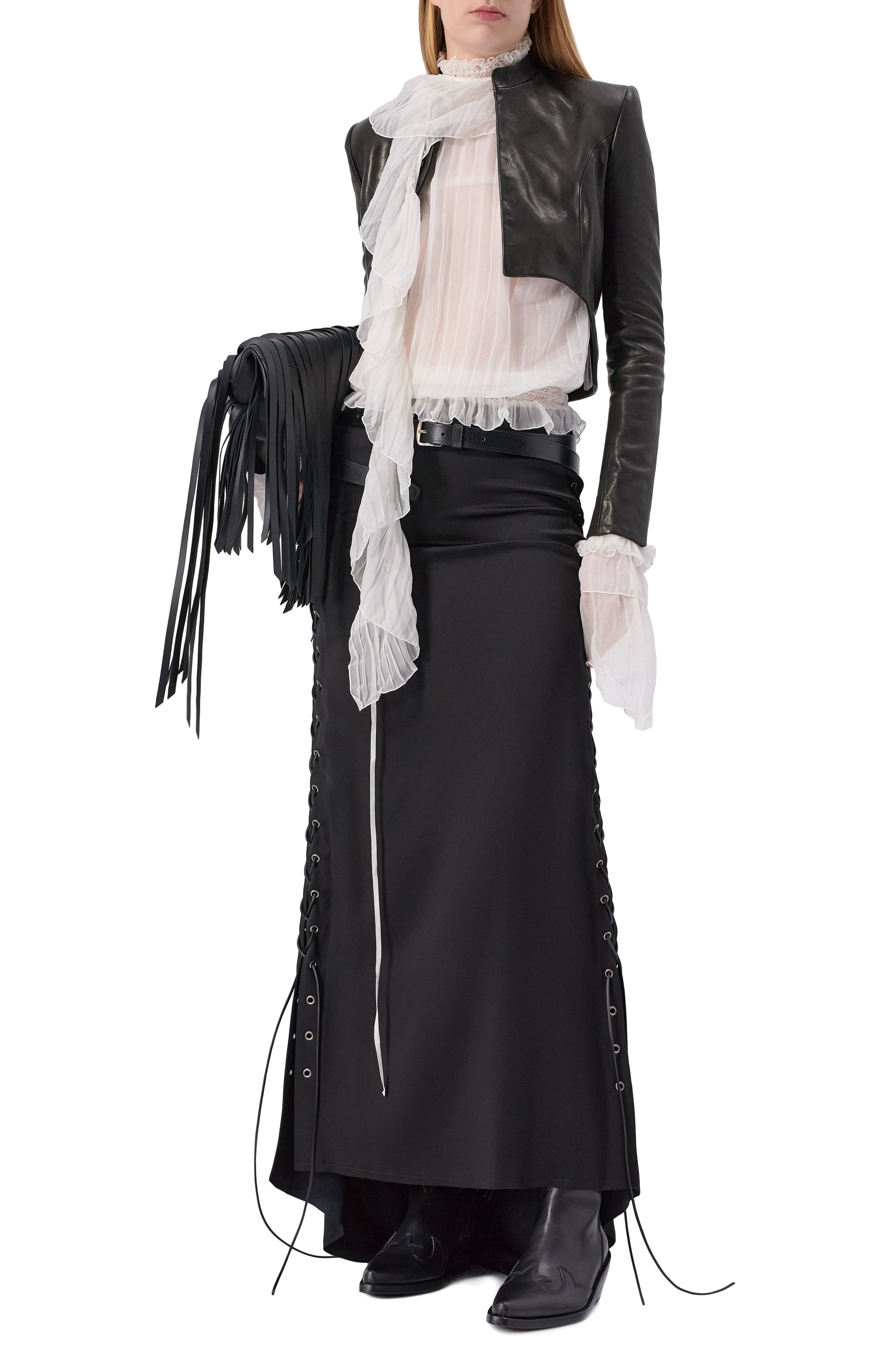 Юбка ANN DEMEULEMEESTER черного цвета по цене 170500 руб., арт. B0013432/FA647, фото 2 Юбка ANN DEMEULEMEESTER, арт. B0013432/FA647, фото 2