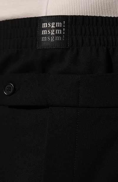 Шерстяные брюки MSGM черного цвета по цене 47500 руб., арт. 3440MP06 237200, фото 5 Шерстяные брюки MSGM, арт. 3440MP06 237200, фото 5