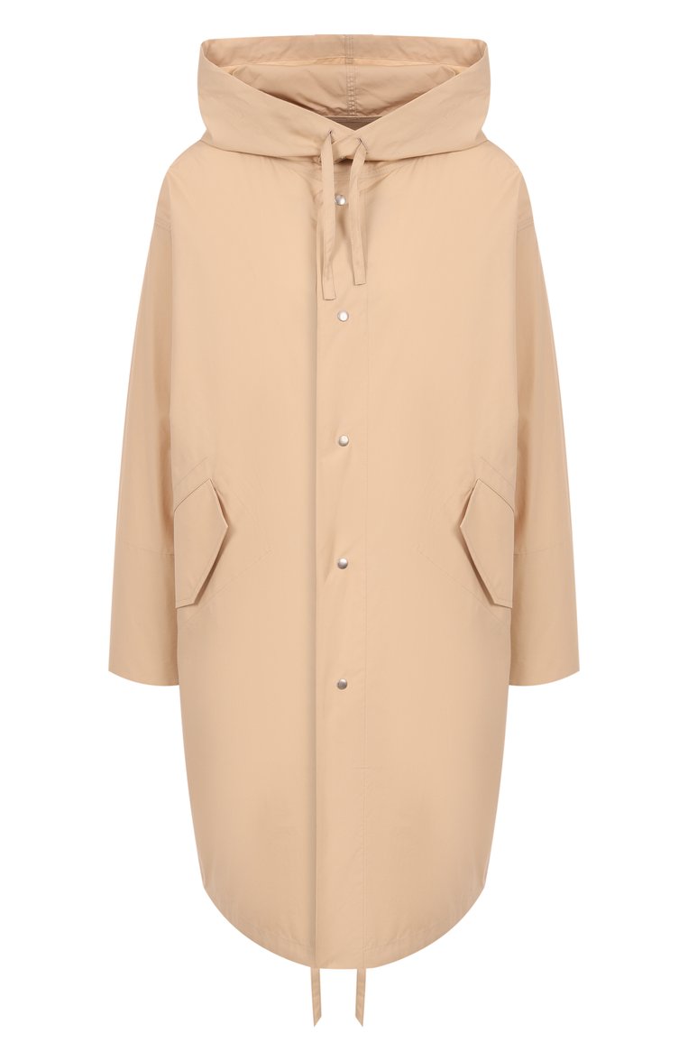 Женский хлопковый плащ JIL SANDER бежевого цвета, арт. J04AH0002-J45026 | Фото 1 (Материал внешний: Хлопок; Рукава: Длинные; Длина (верхняя одежда): До колена; Кросс-КТ: Куртка; Стили: Минимализм; Автоматизация состава: Проставлено; Автоматизация ТО: Проставлено)
