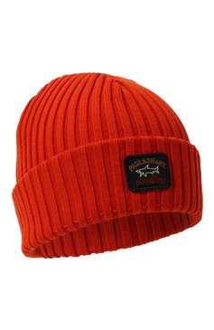 Мужская шерстяная шапка PAUL&SHARK оранжевого цвета, арт. C0P1051 | Фото 1 (Материал: Текстиль, Шерсть; Кросс-КТ: Трикотаж; Материал сплава: Проставлено; Нос: Не проставлено)