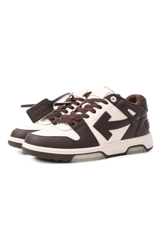 Кожаные кеды Out of Office Off-White 0MIA189C99LEA007 Коричневый 0MIA189C99LEA007