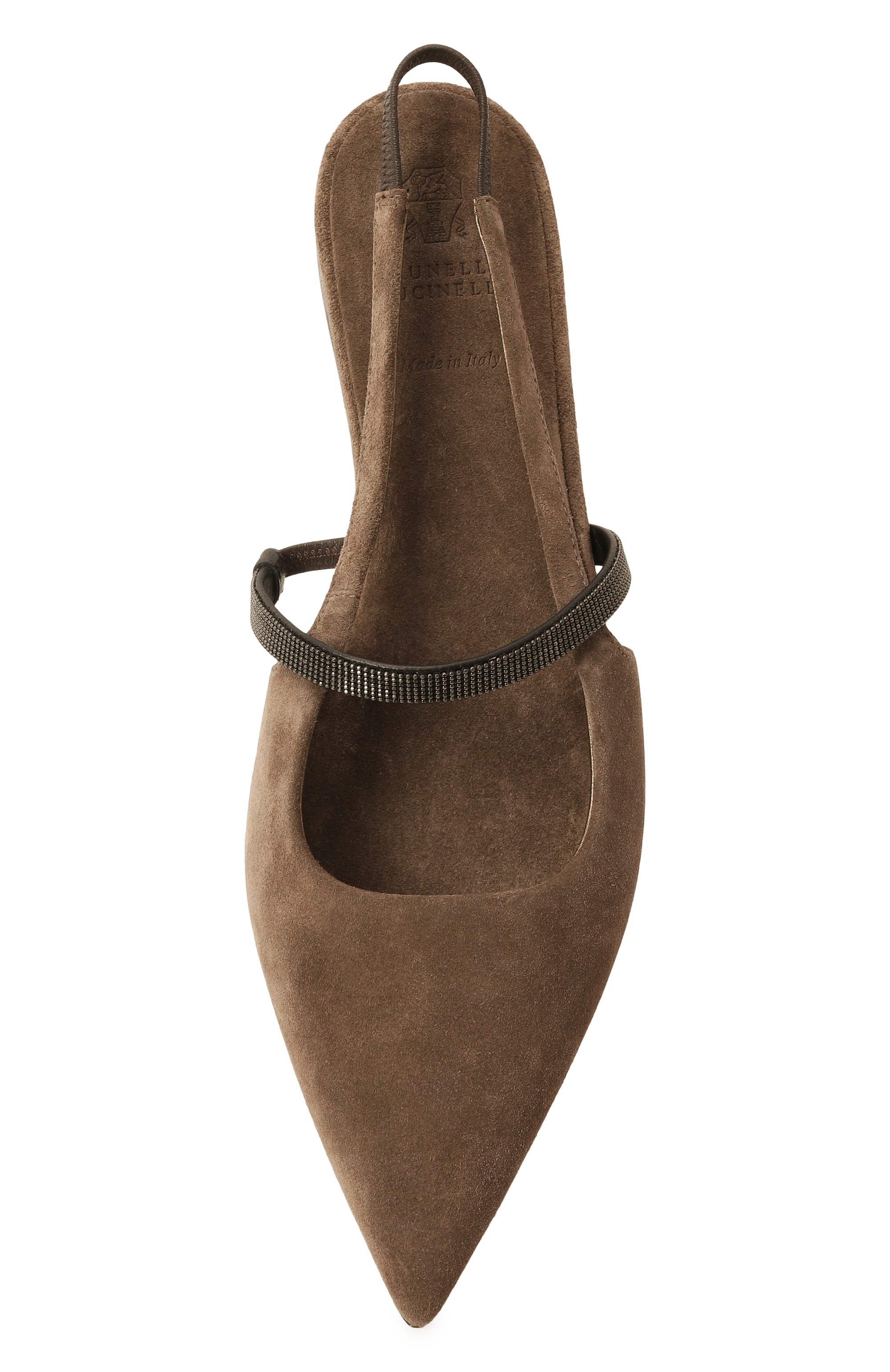 Замшевые балетки BRUNELLO CUCINELLI коричневого цвета по цене 120500 руб., арт. MZSFCB1214, фото 7 Замшевые балетки BRUNELLO CUCINELLI, арт. MZSFCB1214, фото 7