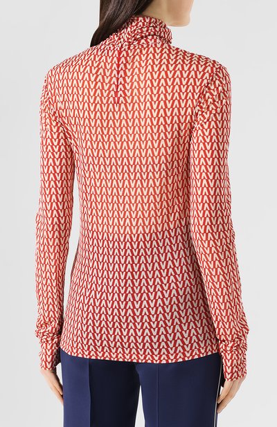 Водолазка из вискозы VALENTINO красного цвета по цене 59700 руб., арт. RB3MG00UGGP, фото 4 Водолазка из вискозы VALENTINO, арт. RB3MG00UGGP, фото 4