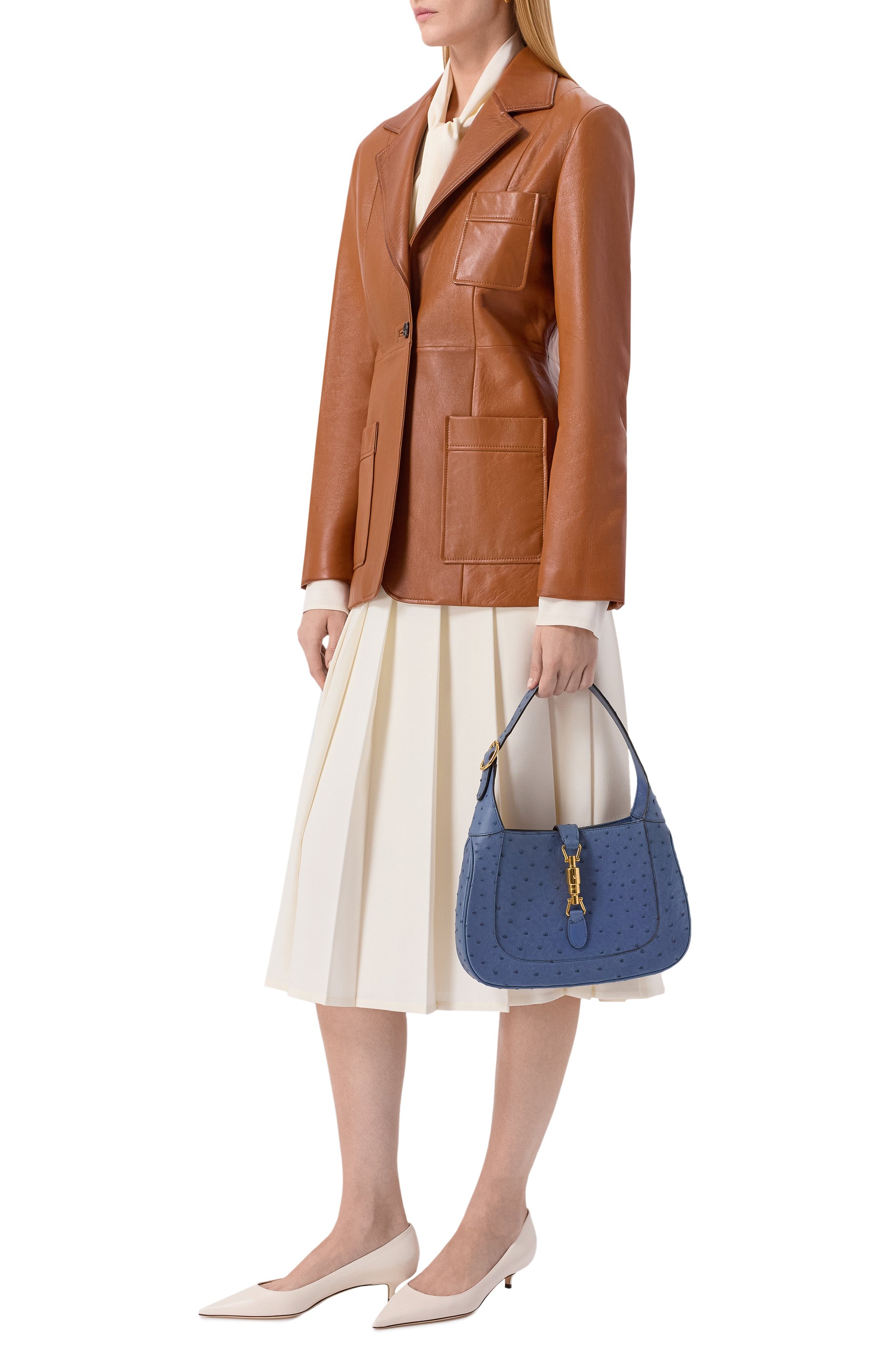 Сумка jackie 1961 small из кожи страуса GUCCI, арт. 636709 EY00G, фото 7