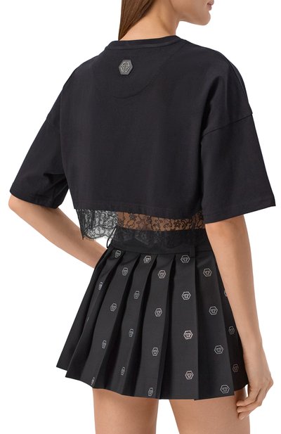 Хлопковая футболка с отделкой стразами PHILIPP PLEIN, арт. SAFC WTK3890 PJY002N, фото 4