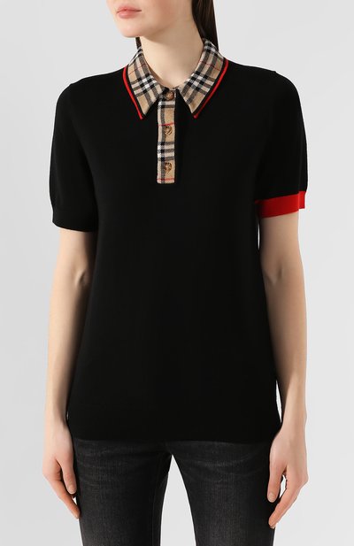 Шерстяное поло BURBERRY черного цвета по цене 64100 руб., арт. 8024766, фото 3 Шерстяное поло BURBERRY, арт. 8024766, фото 3