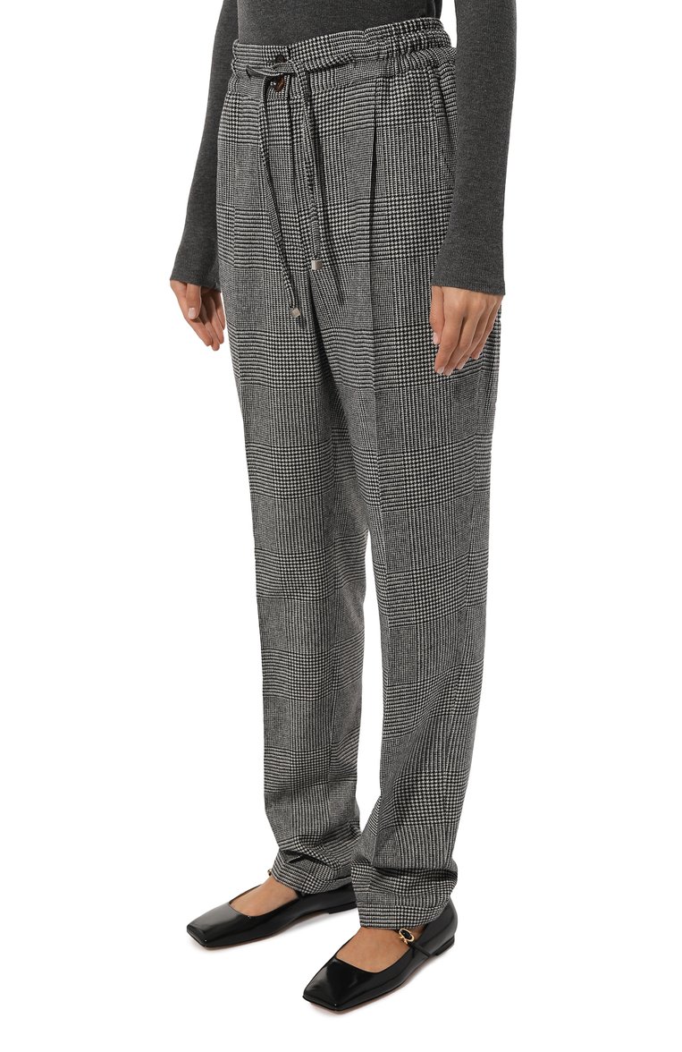 Женские шерстяные брюки KITON серого цвета, арт. D53116K0516C | Фото 3 (Женское Кросс-КТ: Брюки-одежда; Длина (брюки, джинсы): Стандартные; Силуэт Ж (брюки и джинсы): Прямые; Стили: Кэжуэл; Материал внешний: Шерсть; Автоматизация состава: Проставлено; Автоматизация ТО: Проставлено)