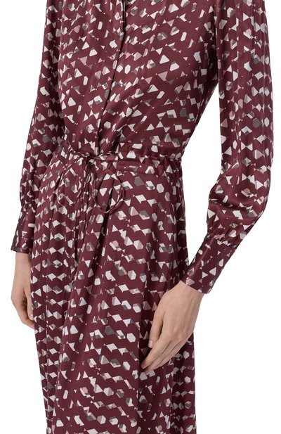 Шелковое платье KITON бордового цвета по цене 318500 руб., арт. D52302K0583I, фото 4 Шелковое платье KITON, арт. D52302K0583I, фото 4