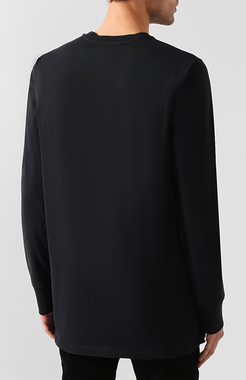 Хлопковый лонгслив HELMUT LANG черного цвета по цене 27350 руб., арт. J09DM525, фото 4 Хлопковый лонгслив HELMUT LANG, арт. J09DM525, фото 4