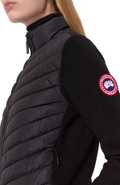 Женский комбинированный кардиган CANADA GOOSE черного цвета, арт. 6830L | Фото 5 (Рукава: Длинные; Материал сплава: Проставлено; Материал внешний: Шерсть, Синтетический материал; Материал подклада: Синтетический материал; Драгоценные камни: Проставлено; Женское Кросс-КТ: кардиган-трикотаж, Кардиган-одежда; Длина (для топов): Стандартные; Стили: Спорт-шик; Материал утеплителя: Пух и перо)
