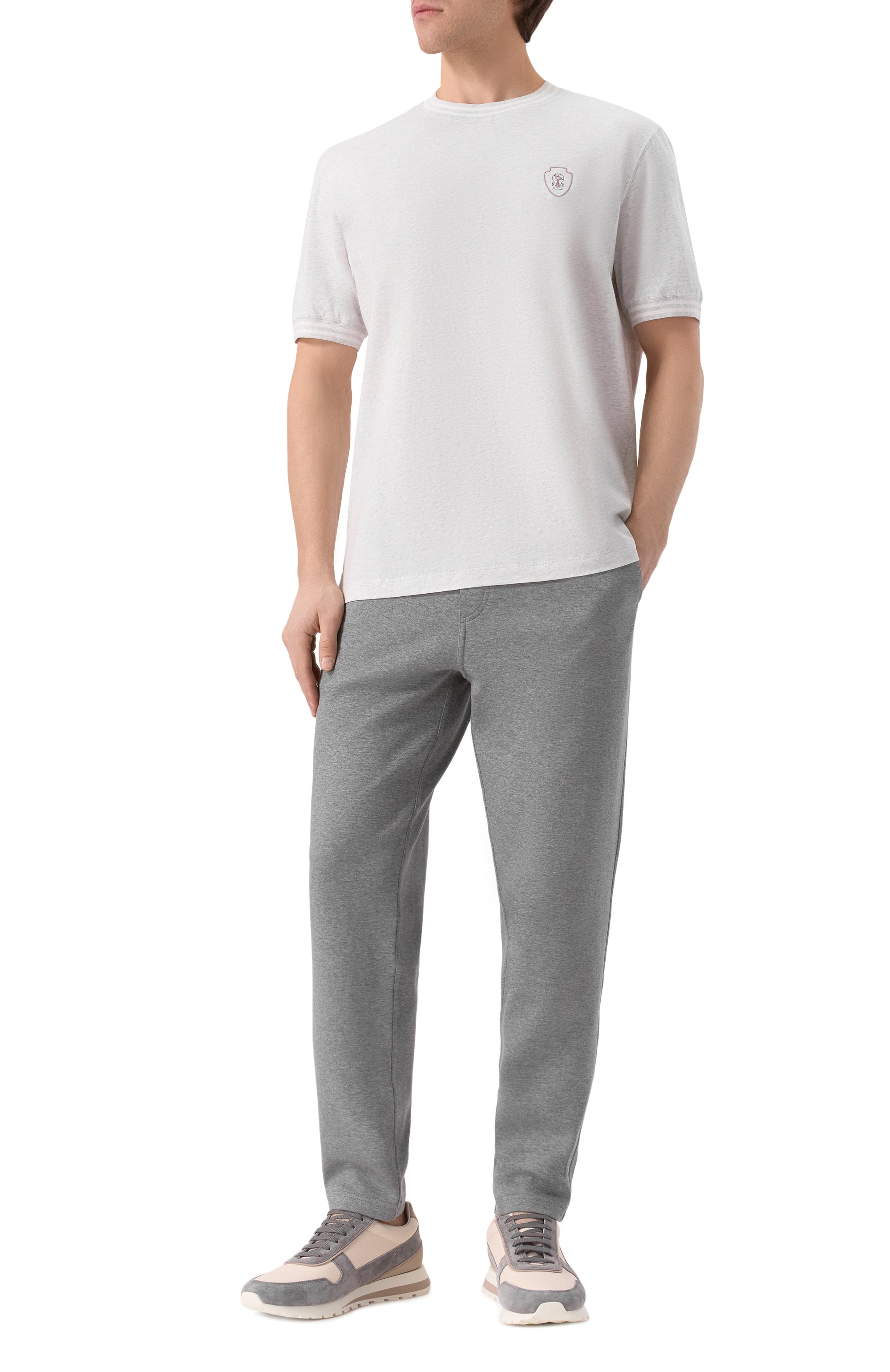Брюки из хлопка и кашемира BRUNELLO CUCINELLI, арт. MM8313243G, фото 2