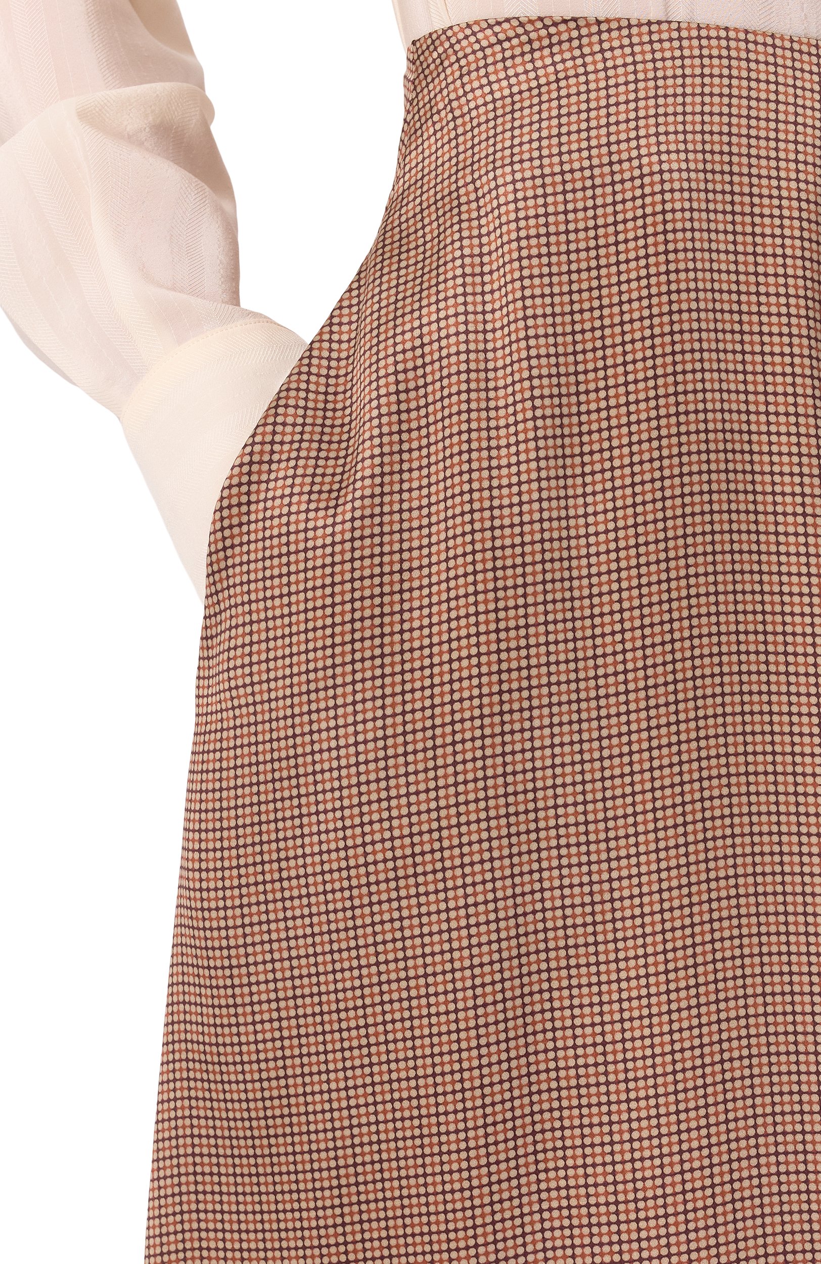 Шелковая юбка KITON темно-бежевого цвета по цене 236500 руб., арт. D58208K0584I, фото 5 Шелковая юбка KITON, арт. D58208K0584I, фото 5