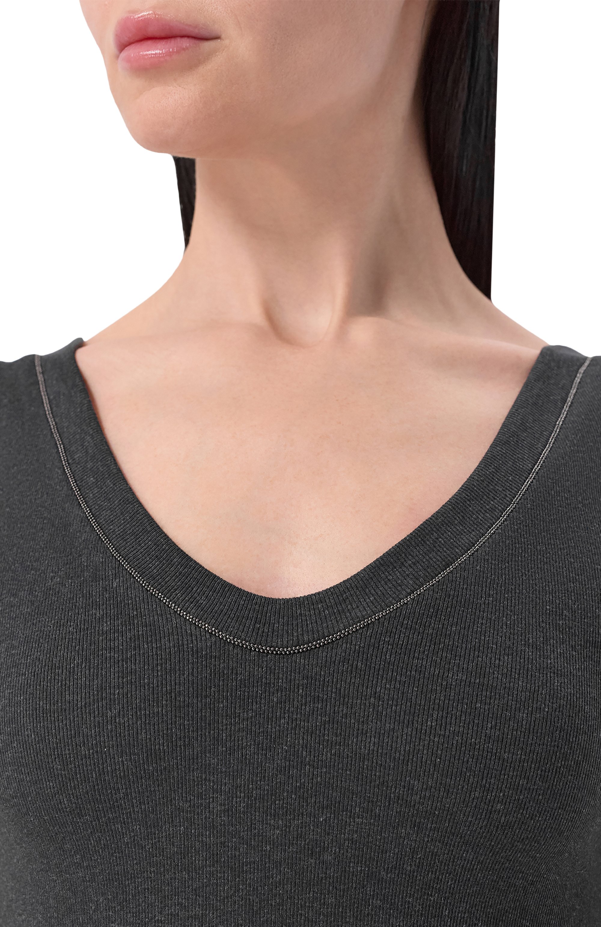 Хлопковый топ BRUNELLO CUCINELLI, арт. MPTC8BJ312, фото 5