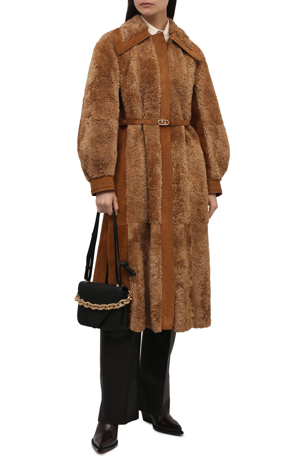Шуба из норки с отделкой из козлика FENDI, арт. FNF74L AH0H, фото 2