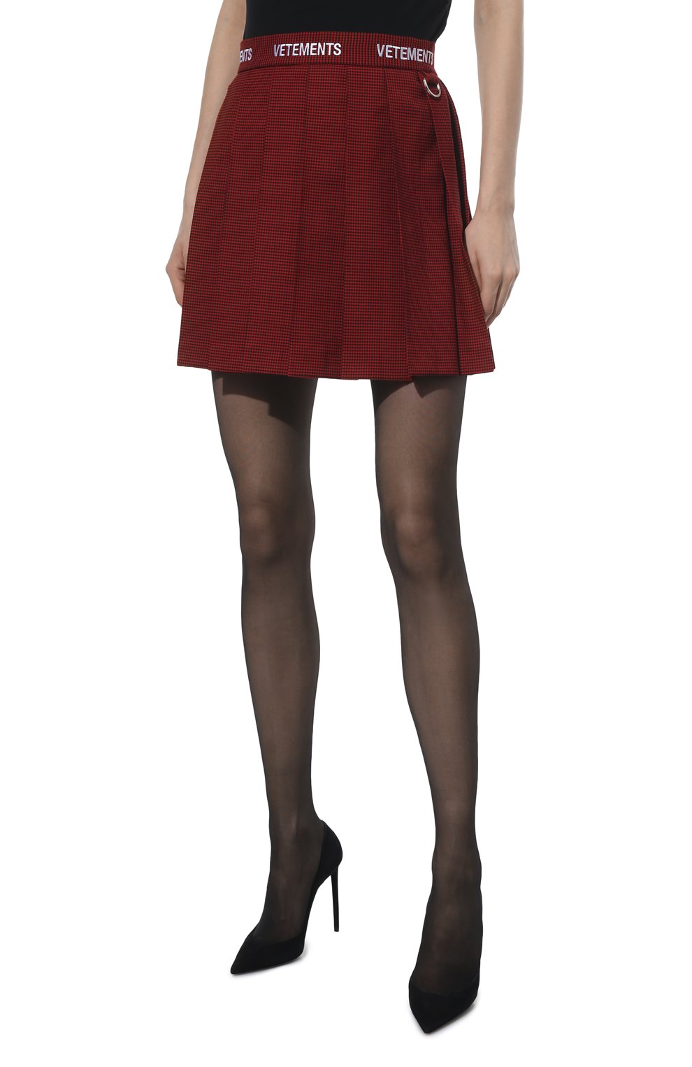 Шерстяная юбка VETEMENTS красного цвета по цене 83450 руб., арт. WE52SK240R 1207/RED PEPITA, фото 3 Шерстяная юбка VETEMENTS, арт. WE52SK240R 1207/RED PEPITA, фото 3