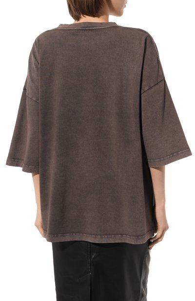 Хлопковая футболка LESYANEBO коричневого цвета по цене 12000 руб., арт. ICONIC/TS002, фото 4 Хлопковая футболка LESYANEBO, арт. ICONIC/TS002, фото 4