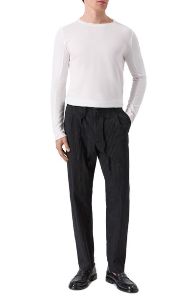 Брюки из хлопка и льна HANNES ROETHER черного цвета по цене 49200 руб., арт. PA21DRE.5111/, фото 2 Брюки из хлопка и льна HANNES ROETHER, арт. PA21DRE.5111/, фото 2