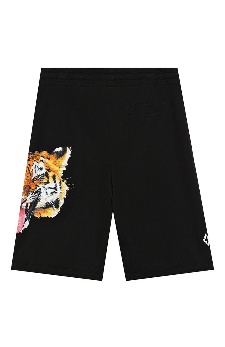 Детские хлопковые шорты MARCELO BURLON KIDS OF MILAN черного цвета, арт. B/MB/3250/0010 | Фото 2 (Материал внешний: Хлопок; Статус проверки: Проверена категория; Мальчики Кросс-КТ: Шорты-одежда; Нос: Не проставлено)