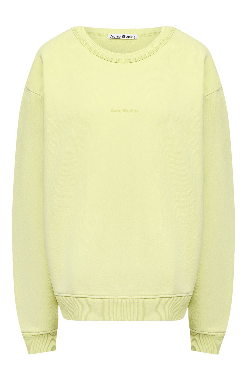 Хлопковый свитшот ACNE STUDIOS светло-зеленого цвета по цене 45600 руб., арт. AI0067, фото 1 Хлопковый свитшот ACNE STUDIOS, арт. AI0067, фото 1