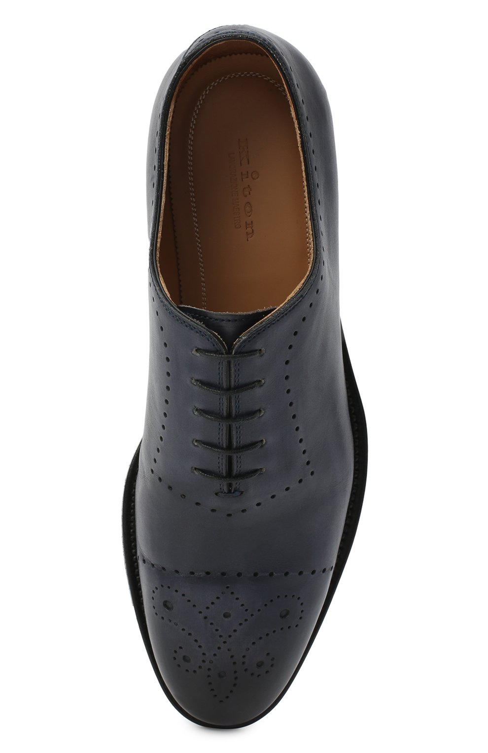 Кожаные оксфорды KITON темно-синего цвета по цене 266000 руб., арт. USSCARAN00100, фото 5 Кожаные оксфорды KITON, арт. USSCARAN00100, фото 5