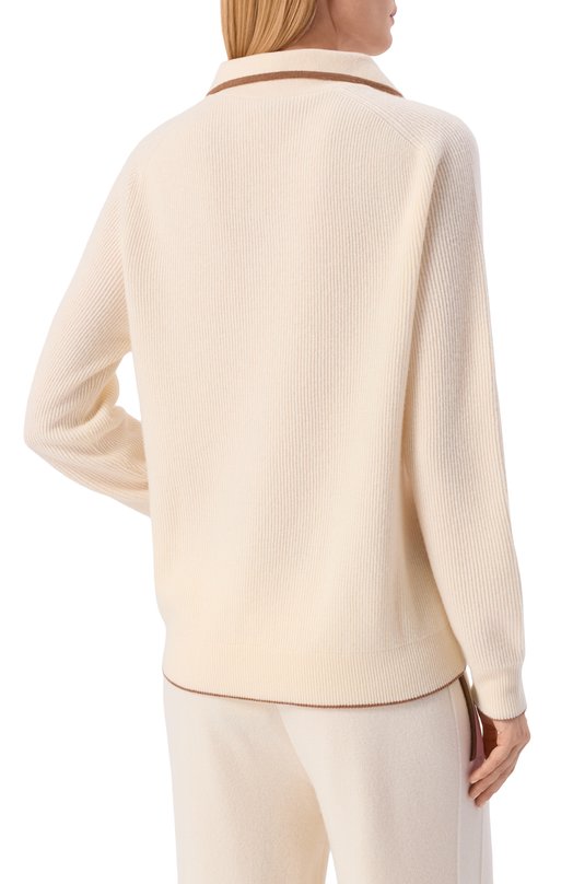 Свитер из шерсти и кашемира Kiton DMKX001K0545H01 Кремовый  DMKX001K0545H01 Фото 4