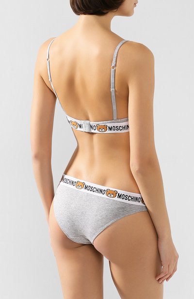 Бюстгальтер с чашкой пуш-ап MOSCHINO серого цвета по цене 12300 руб., арт. A4615/9003, фото 3 Бюстгальтер с чашкой пуш-ап MOSCHINO, арт. A4615/9003, фото 3