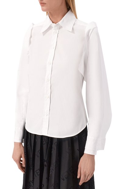 Хлопковая рубашка VETEMENTS белого цвета по цене 109500 руб., арт. WH27SH043W, фото 3 Хлопковая рубашка VETEMENTS, арт. WH27SH043W, фото 3