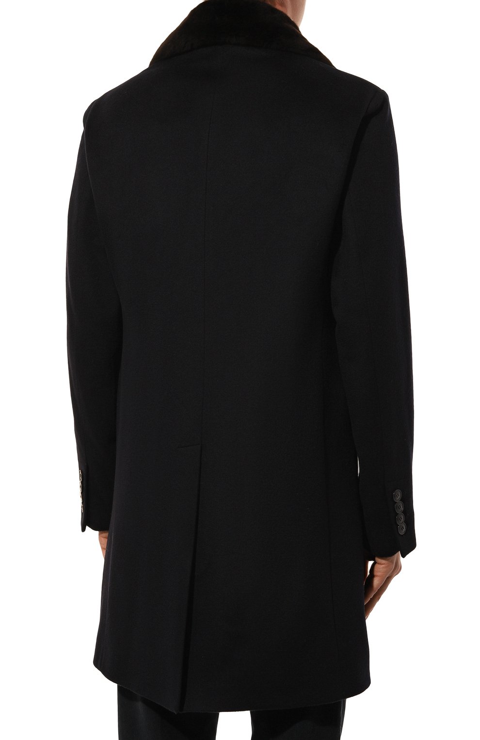 Пальто с воротником из нутрии ANDREA CAMPAGNA темно-синего цвета по цене 427000 руб., арт. 24U039, фото 4 Пальто с воротником из нутрии ANDREA CAMPAGNA, арт. 24U039, фото 4