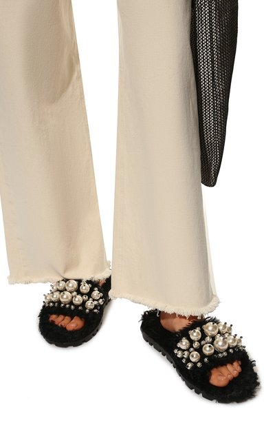 Текстильные шлепанцы MIU MIU черного цвета по цене 105000 руб., арт. 5XX535-324-F0002-010, фото 3 Текстильные шлепанцы MIU MIU, арт. 5XX535-324-F0002-010, фото 3