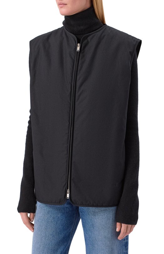 Хлопковый жилет Jil Sander J40FB0121/J45296 Чёрный  J40FB0121/J45296 Фото 3