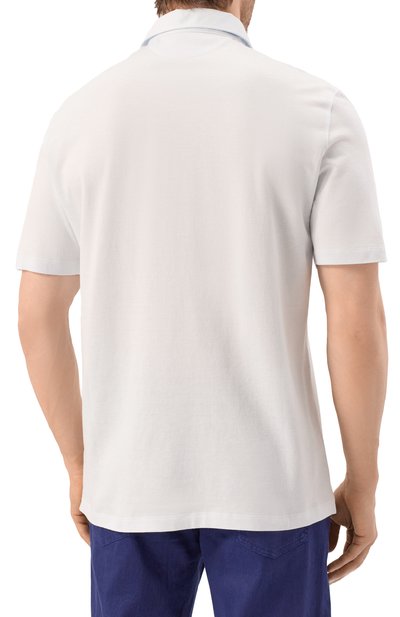 Поло из хлопка и льна BRUNELLO CUCINELLI, арт. MW8623936, фото 4