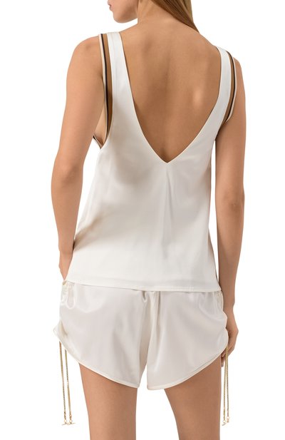 Атласный топ DANAME белого цвета по цене 39950 руб., арт. 725SS7605A, фото 4 Атласный топ DANAME, арт. 725SS7605A, фото 4