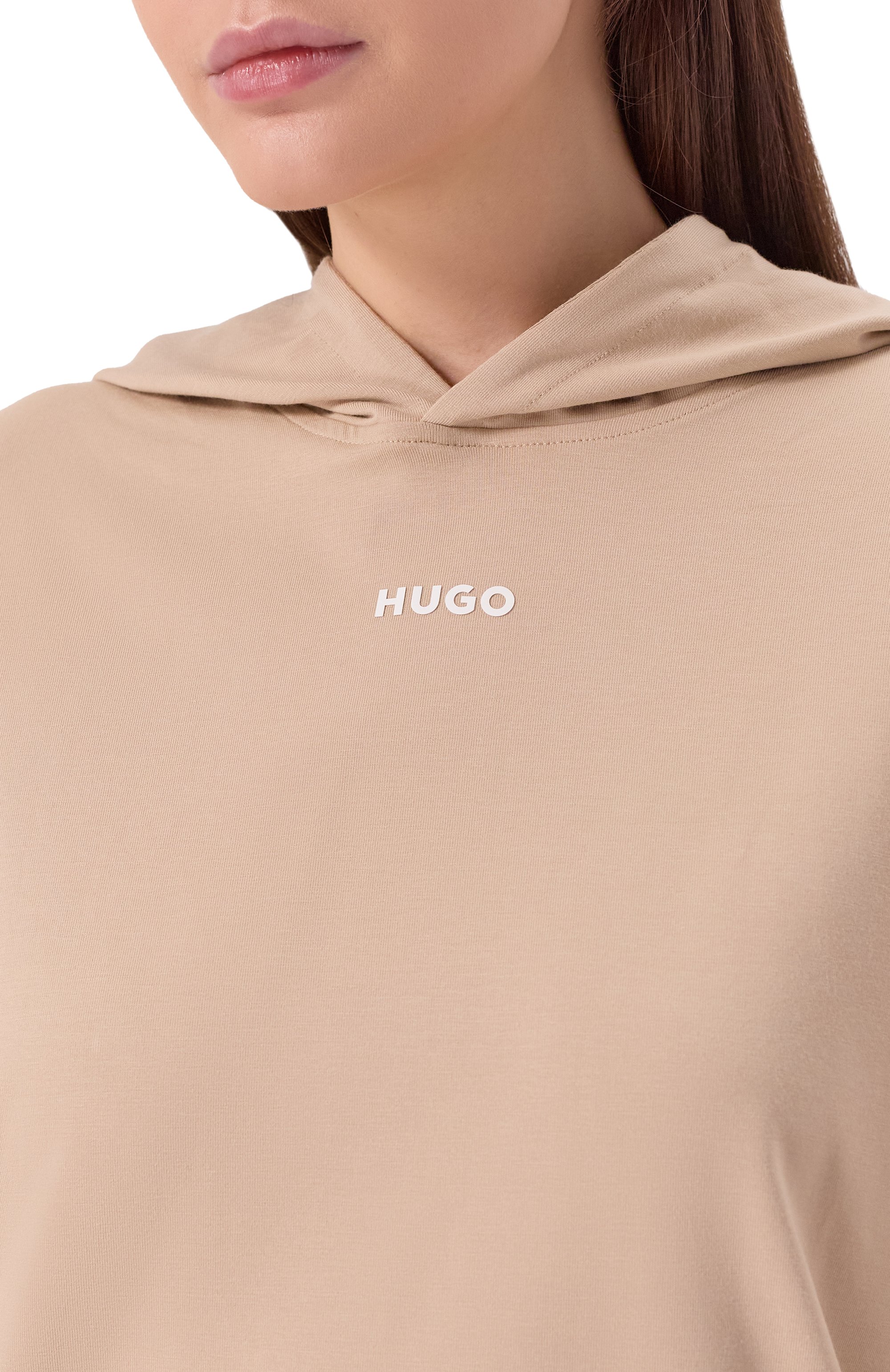 Хлопковое худи HUGO бежевого цвета по цене 9495 руб., арт. 50490594, фото 5 Хлопковое худи HUGO, арт. 50490594, фото 5