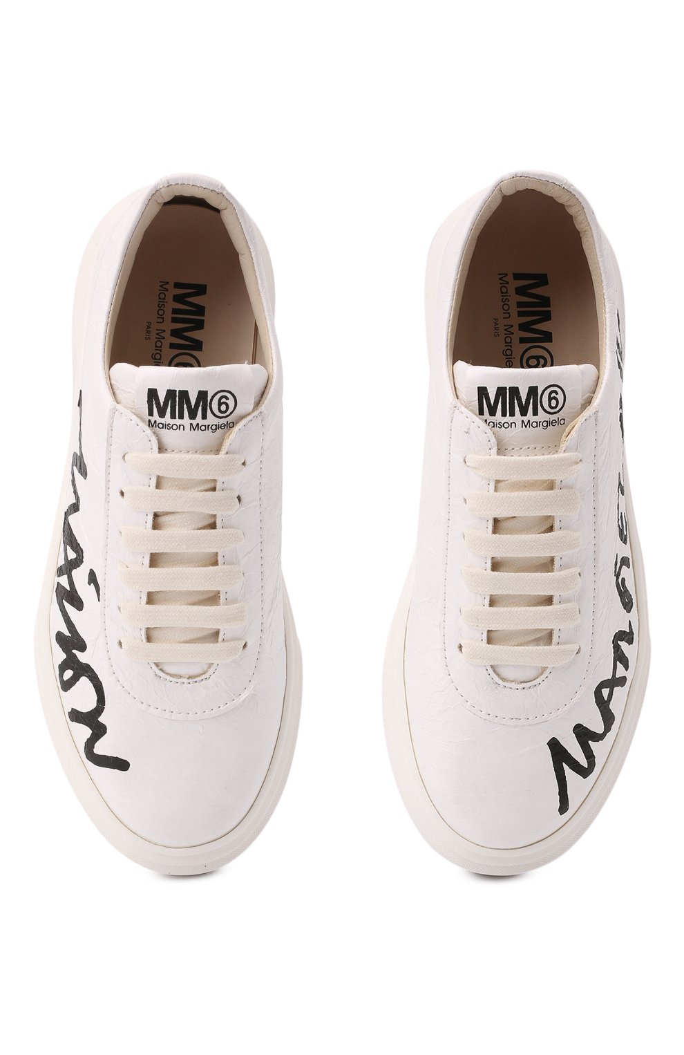 Кожаные кеды MM6 белого цвета по цене 28050 руб., арт. 70337/PAPYRUS/36-41, фото 4 Кожаные кеды MM6, арт. 70337/PAPYRUS/36-41, фото 4