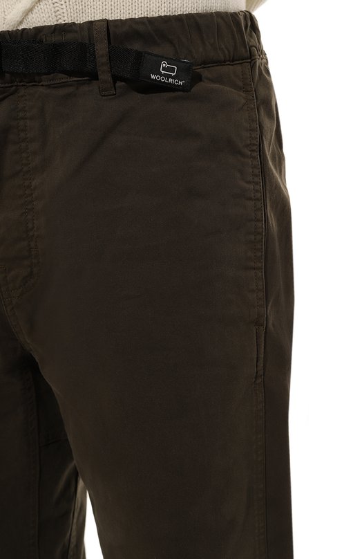 Хлопковые брюки Woolrich CFWOTR0171MRUT3493 Хаки  CFWOTR0171MRUT3493 Фото 5