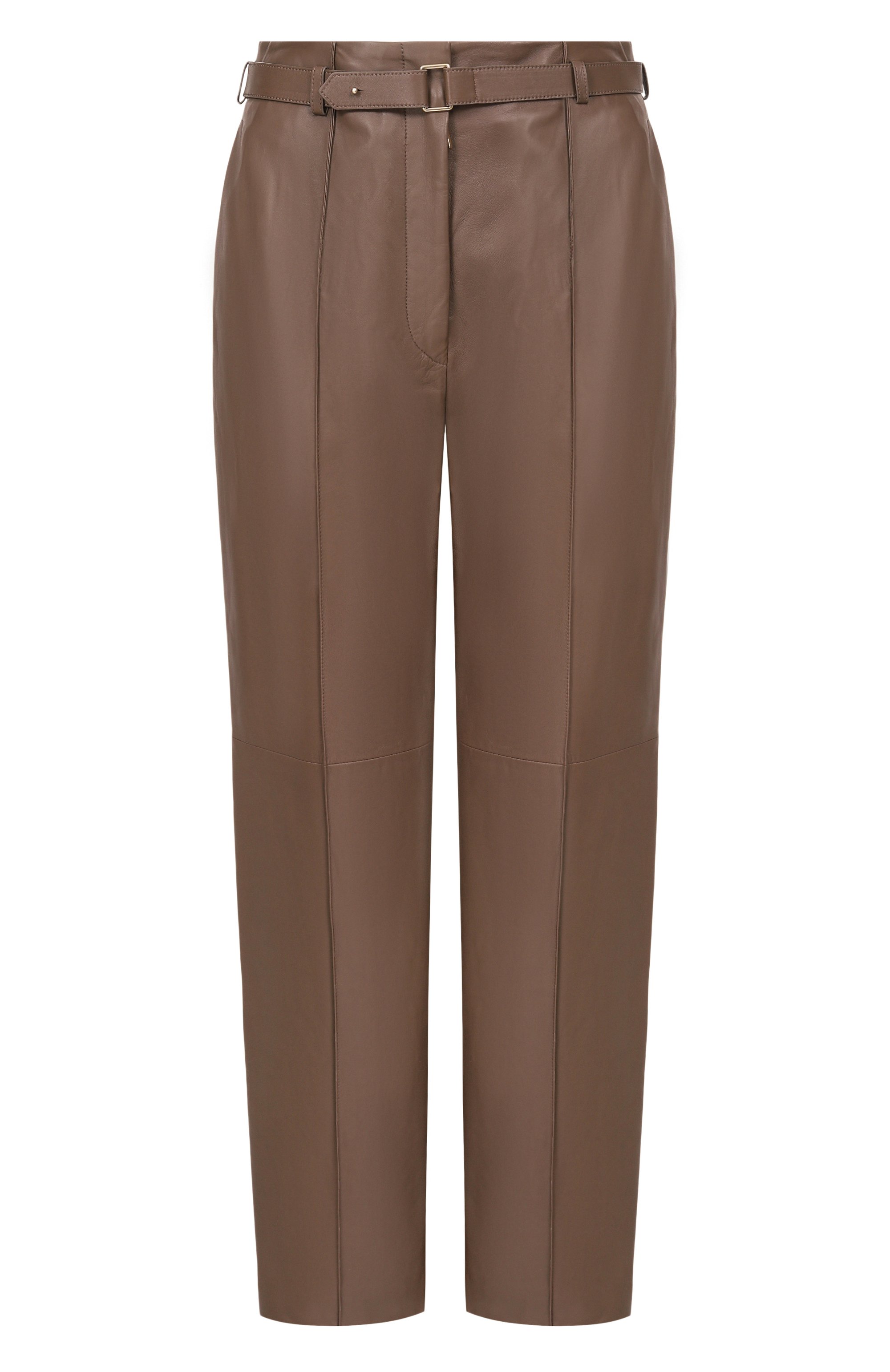 Кожаные брюки GIORGIO ARMANI коричневого цвета по цене 699500 руб., арт. GW003149/AF24746, фото 1 Кожаные брюки GIORGIO ARMANI, арт. GW003149/AF24746, фото 1